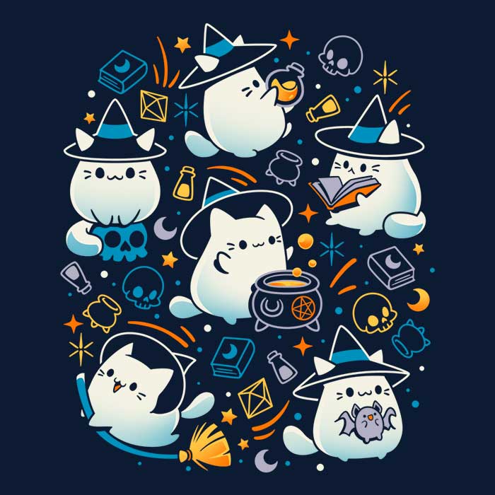 Whiskers and Witchcraft - Adult & Kids T-Shirts, Sweatshirts & Hoodies apparel design preview 2