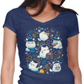 Whiskers and Witchcraft Women's V-Neck - Adult & Kids T-Shirts, Sweatshirts & Hoodies apparel design preview 1