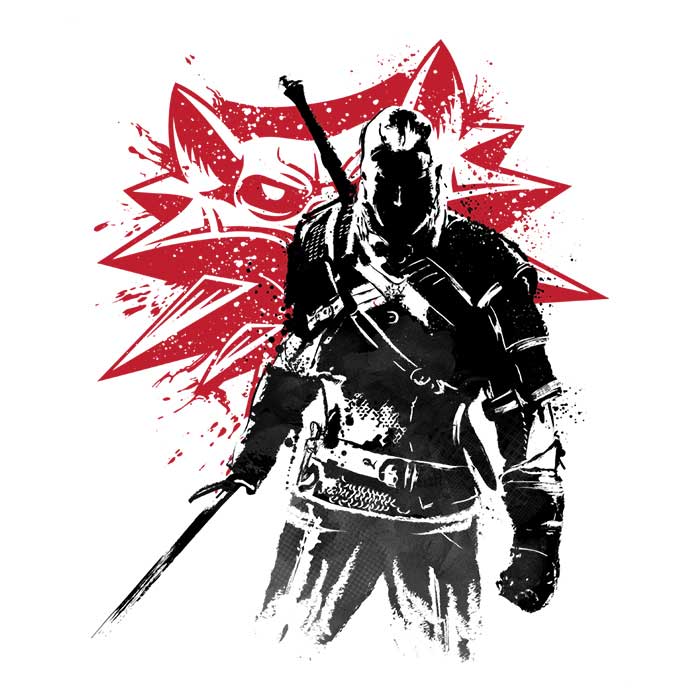 White Wolf Sumi-e Men's Apparel - Adult & Kids T-Shirts, Sweatshirts & Hoodies apparel design preview 2