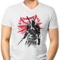 White Wolf Sumi-e Men's V-Neck - Adult & Kids T-Shirts, Sweatshirts & Hoodies apparel design preview 1