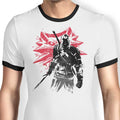 White Wolf Sumi-e Ringer - Adult & Kids T-Shirts, Sweatshirts & Hoodies apparel design preview 1