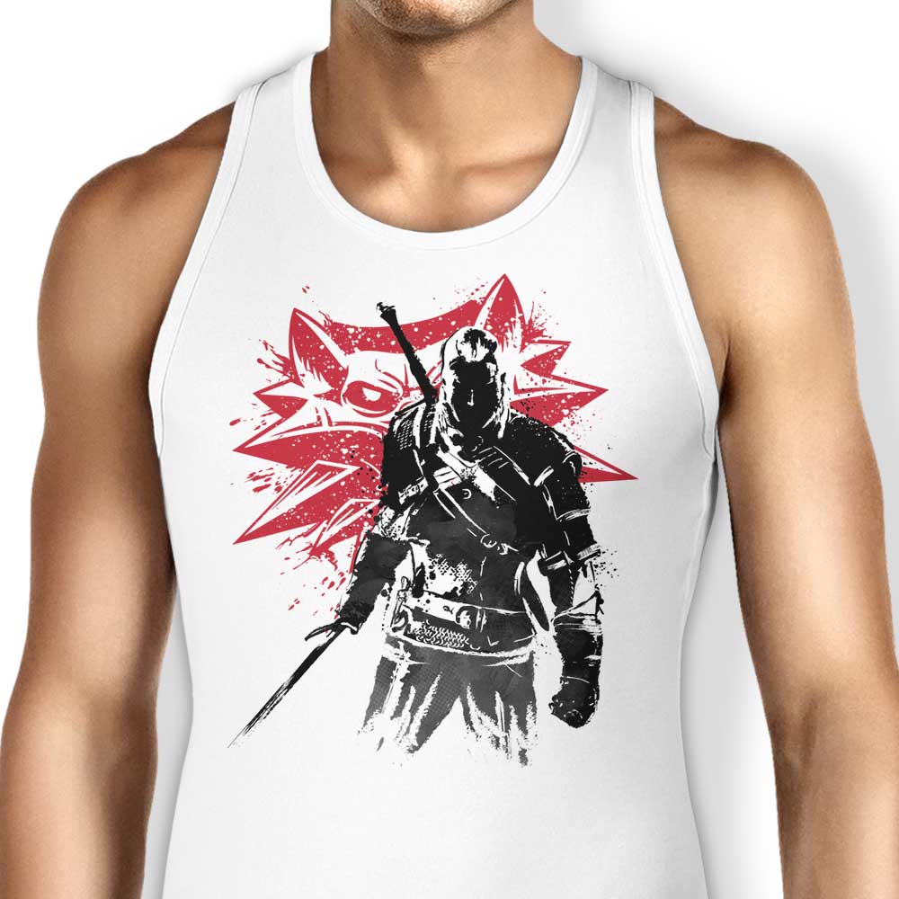 White Wolf Sumi-e Tank Top - Adult & Kids T-Shirts, Sweatshirts & Hoodies apparel design preview 1