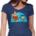Who Lives In a Batcave Under the Sea? Women's V-Neck - Adult & Kids T-Shirts, Sweatshirts & Hoodies apparel design preview 1