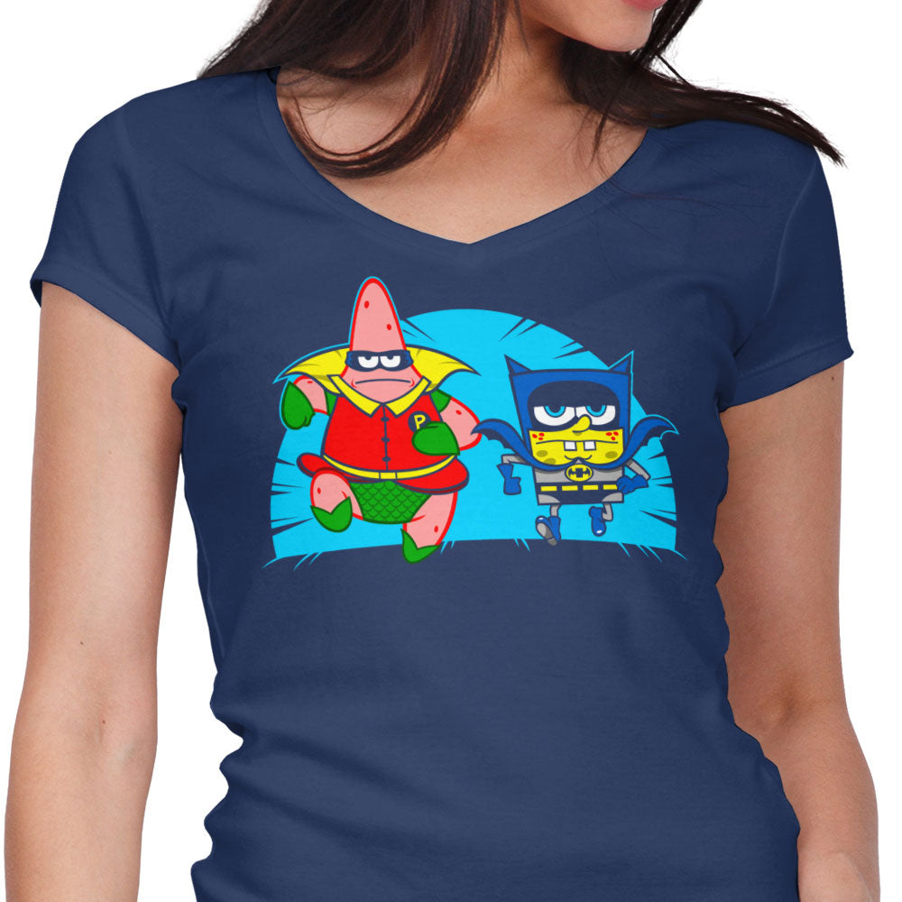 Who Lives In a Batcave Under the Sea? Women's V-Neck - Adult & Kids T-Shirts, Sweatshirts & Hoodies apparel design preview 1