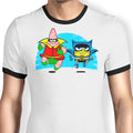 Who Lives In a Batcave Under the Sea? Ringer - Adult & Kids T-Shirts, Sweatshirts & Hoodies apparel design preview 1