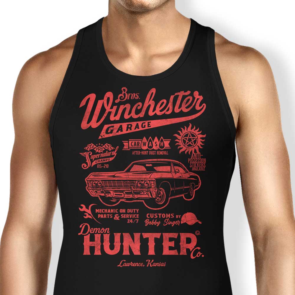 Winchester Garage Tank Top - Adult & Kids T-Shirts, Sweatshirts & Hoodies apparel design preview 1