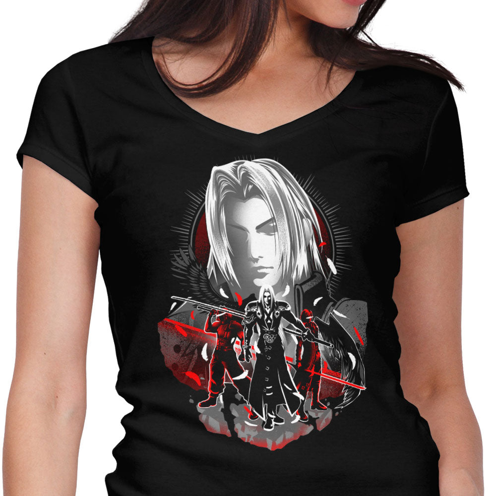 Winged Silhouette Women's V-Neck - Adult & Kids T-Shirts, Sweatshirts & Hoodies apparel design preview 1