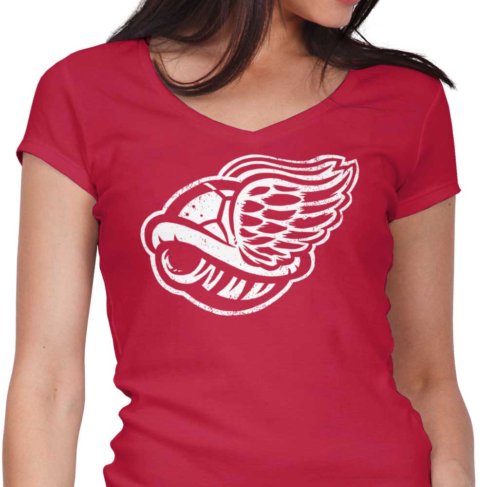 Winged Turtle Shell Women's V-Neck - Adult & Kids T-Shirts, Sweatshirts & Hoodies apparel design preview 1