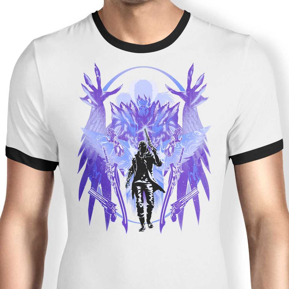 Wings of Judgment Ringer - Adult & Kids T-Shirts, Sweatshirts & Hoodies apparel design preview 1