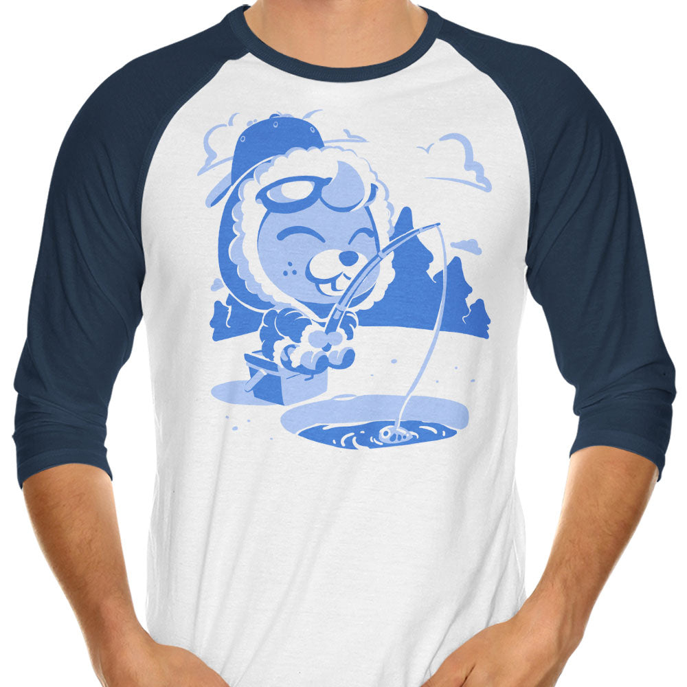 Winter Fishing 3/4 Sleeve Raglan - Adult & Kids T-Shirts, Sweatshirts & Hoodies apparel design preview 1