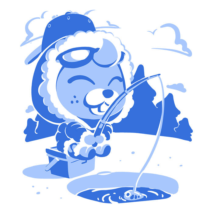 Winter Fishing Ringer - Adult & Kids T-Shirts, Sweatshirts & Hoodies apparel design preview 2