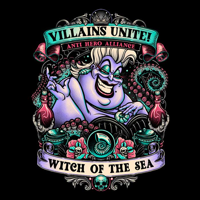 Witch of the Sea Ringer - Adult & Kids T-Shirts, Sweatshirts & Hoodies apparel design preview 2