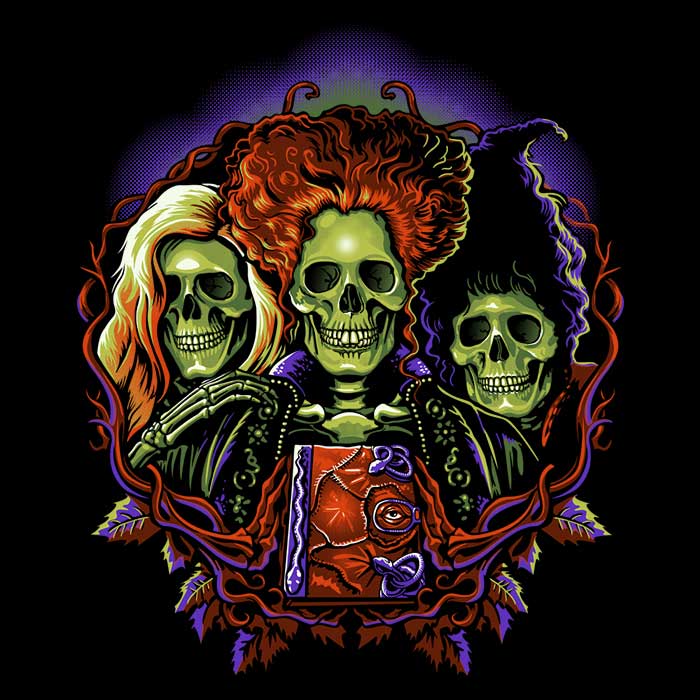 Witches Skulls Youth Apparel - Adult & Kids T-Shirts, Sweatshirts & Hoodies apparel design preview 2