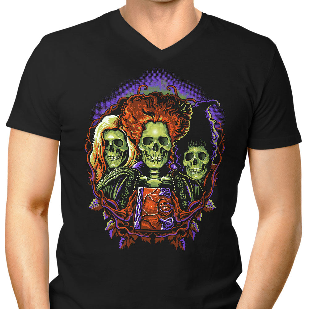 Witches Skulls Men's V-Neck - Adult & Kids T-Shirts, Sweatshirts & Hoodies apparel design preview 1