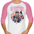 Witches Wear Pink 3/4 Sleeve Raglan - Adult & Kids T-Shirts, Sweatshirts & Hoodies apparel design preview 1