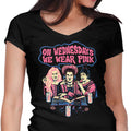 Witches Wear Pink Women's V-Neck - Adult & Kids T-Shirts, Sweatshirts & Hoodies apparel design preview 1