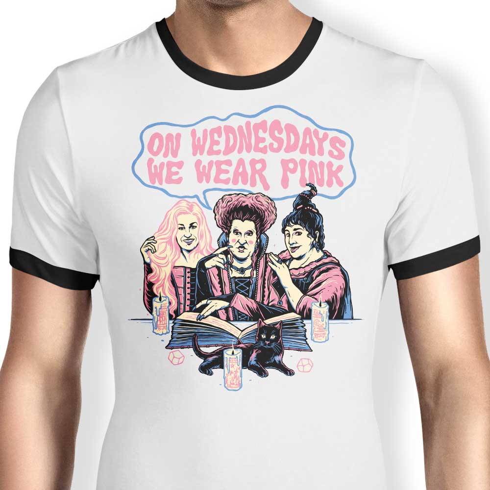 Witches Wear Pink Ringer - Adult & Kids T-Shirts, Sweatshirts & Hoodies apparel design preview 1