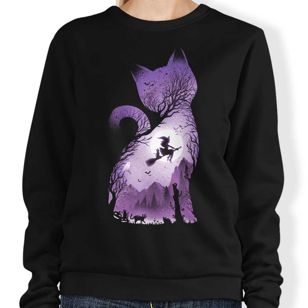 Witch's Cat - Adult & Kids T-Shirts, Sweatshirts & Hoodies apparel design preview 1