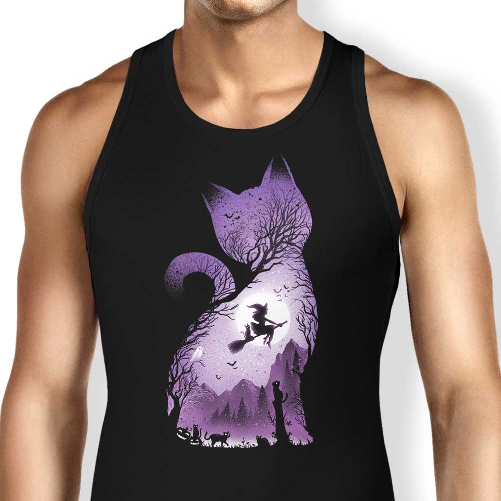 Witch's Cat Tank Top - Adult & Kids T-Shirts, Sweatshirts & Hoodies apparel design preview 1