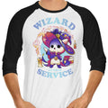 Wizard at Your Service 3/4 Sleeve Raglan - Adult & Kids T-Shirts, Sweatshirts & Hoodies apparel design preview 1