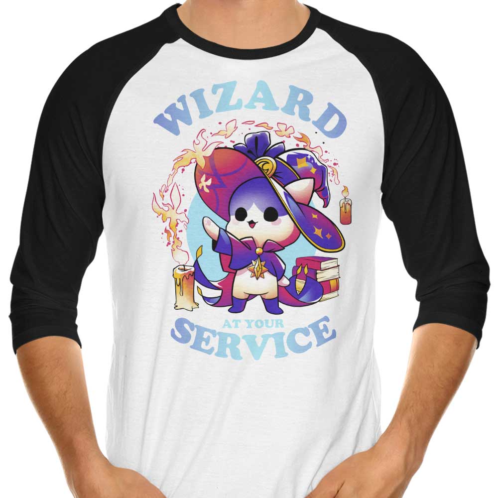 Wizard at Your Service 3/4 Sleeve Raglan - Adult & Kids T-Shirts, Sweatshirts & Hoodies apparel design preview 1