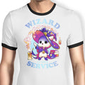 Wizard at Your Service Ringer - Adult & Kids T-Shirts, Sweatshirts & Hoodies apparel design preview 1