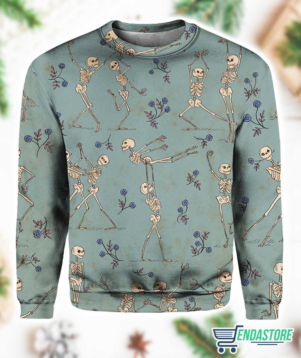 Women’s Skull Dance Macabre Print Round Neck Sweatshirt product image 3