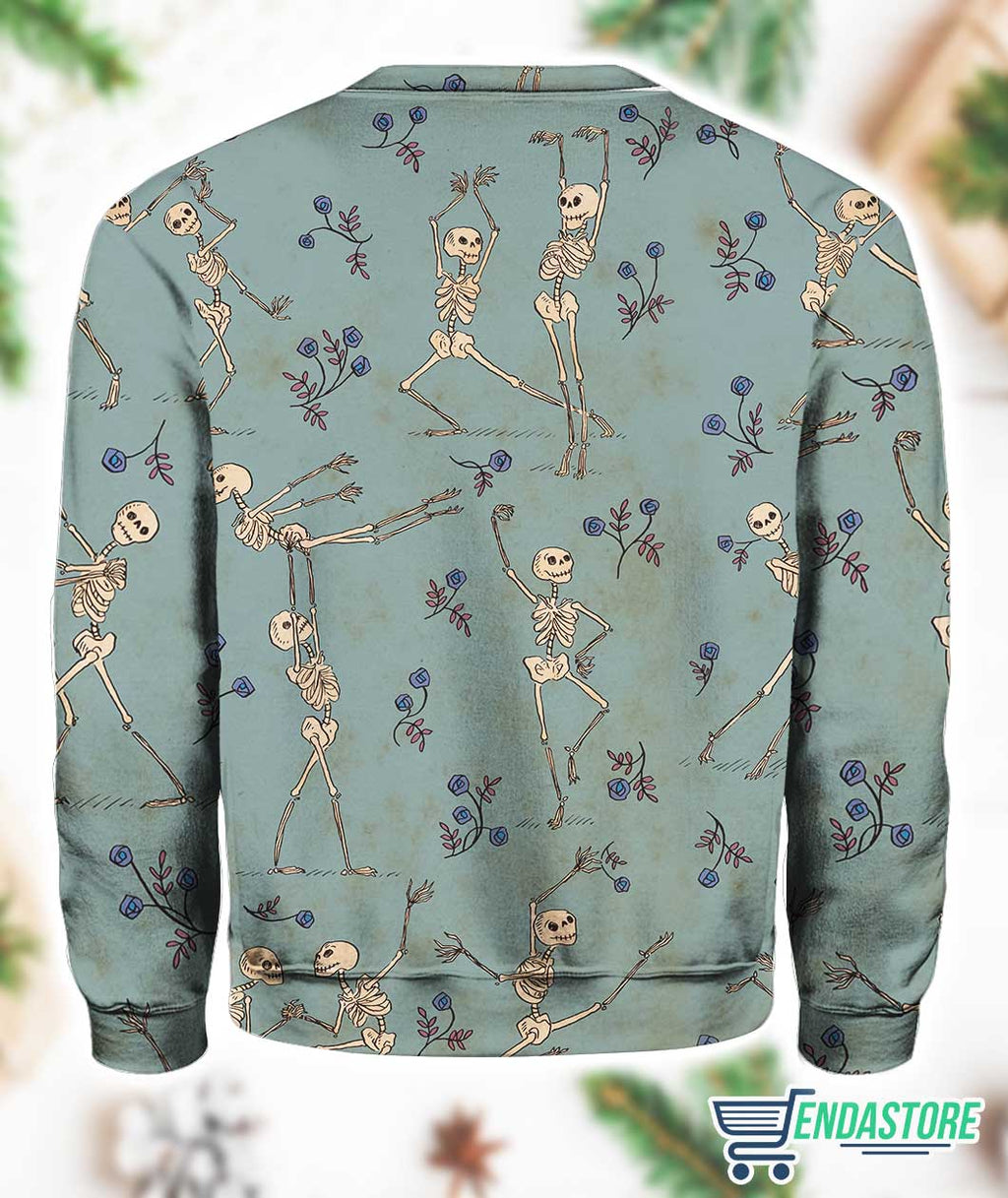 Women’s Skull Dance Macabre Print Round Neck Sweatshirt product image 4