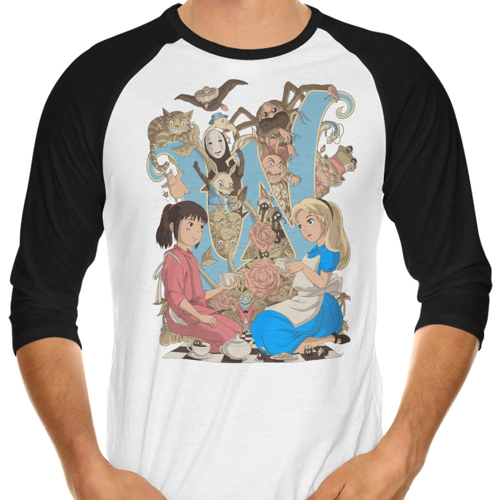 Wonderlands 3/4 Sleeve Raglan - Adult & Kids T-Shirts, Sweatshirts & Hoodies apparel design preview 1