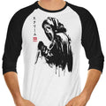 Woodsboro Killer Sumi-e 3/4 Sleeve Raglan - Adult & Kids T-Shirts, Sweatshirts & Hoodies apparel design preview 1