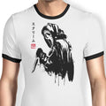 Woodsboro Killer Sumi-e Ringer - Adult & Kids T-Shirts, Sweatshirts & Hoodies apparel design preview 1