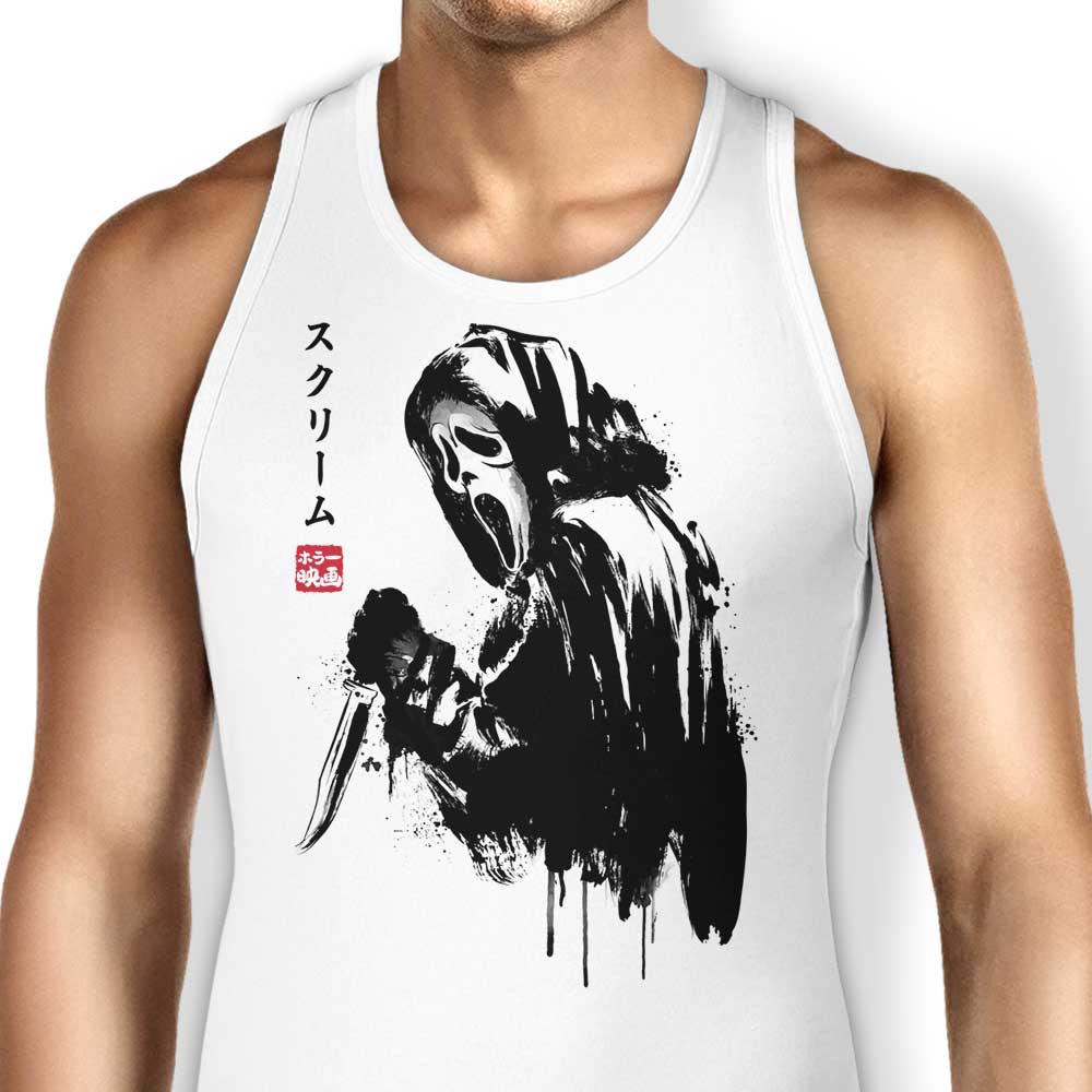 Woodsboro Killer Sumi-e Tank Top - Adult & Kids T-Shirts, Sweatshirts & Hoodies apparel design preview 1