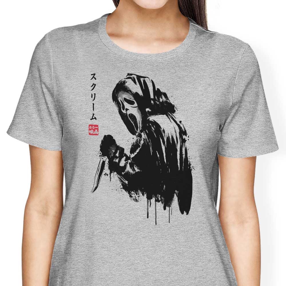 Woodsboro Killer Sumi-e Women's Apparel - Adult & Kids T-Shirts, Sweatshirts & Hoodies apparel design preview 2