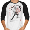 World Warrior Sumi-e 3/4 Sleeve Raglan - Adult & Kids T-Shirts, Sweatshirts & Hoodies apparel design preview 1