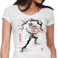 World Warrior Sumi-e Women's V-Neck - Adult & Kids T-Shirts, Sweatshirts & Hoodies apparel design preview 1