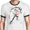 World Warrior Sumi-e Ringer - Adult & Kids T-Shirts, Sweatshirts & Hoodies apparel design preview 1