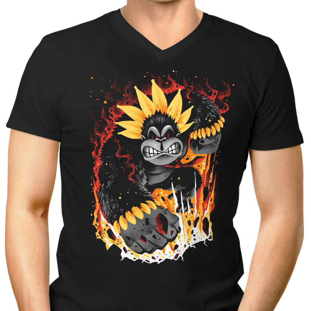 Wreck It Kong Men's V-Neck - Adult & Kids T-Shirts, Sweatshirts & Hoodies apparel design preview 1