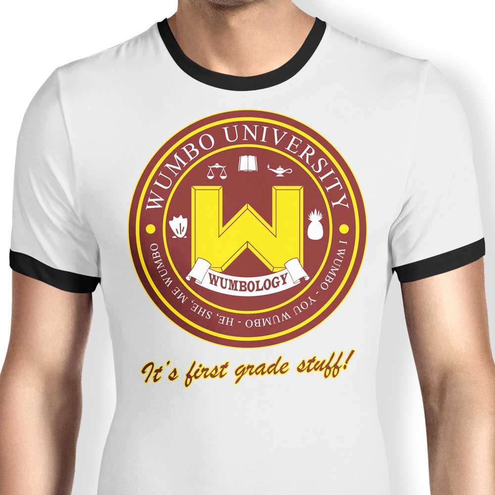 Wumbo University Ringer - Adult & Kids T-Shirts, Sweatshirts & Hoodies apparel design preview 1