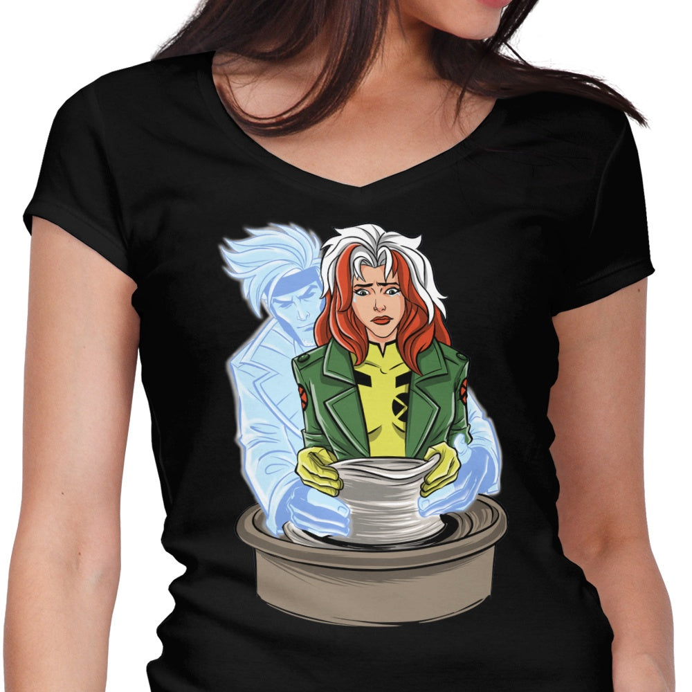 X-Ghost Women's V-Neck - Adult & Kids T-Shirts, Sweatshirts & Hoodies apparel design preview 1