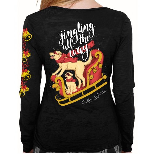 Southern Attitude Preppy Jingle All The Way Holiday - Adult & Kids T-Shirts, Sweatshirts & Hoodies apparel design preview 1
