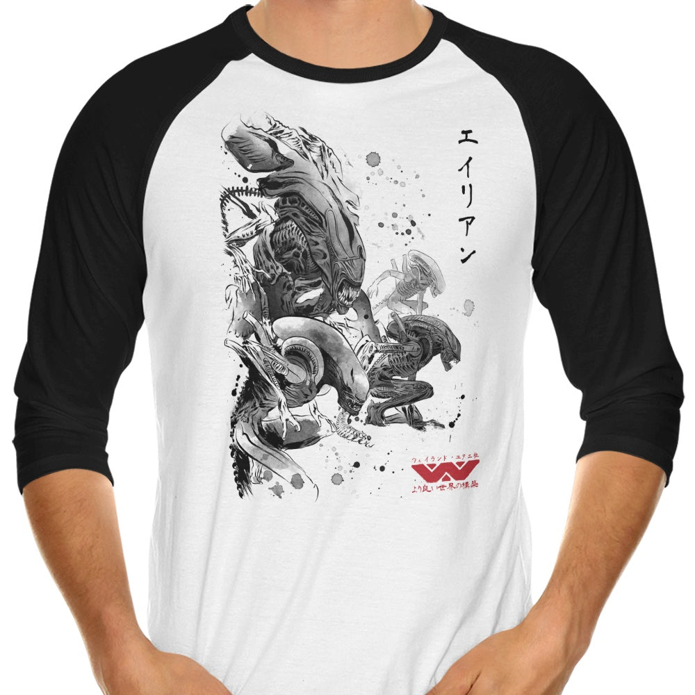 Xeno Invasion 3/4 Sleeve Raglan - Adult & Kids T-Shirts, Sweatshirts & Hoodies apparel design preview 1