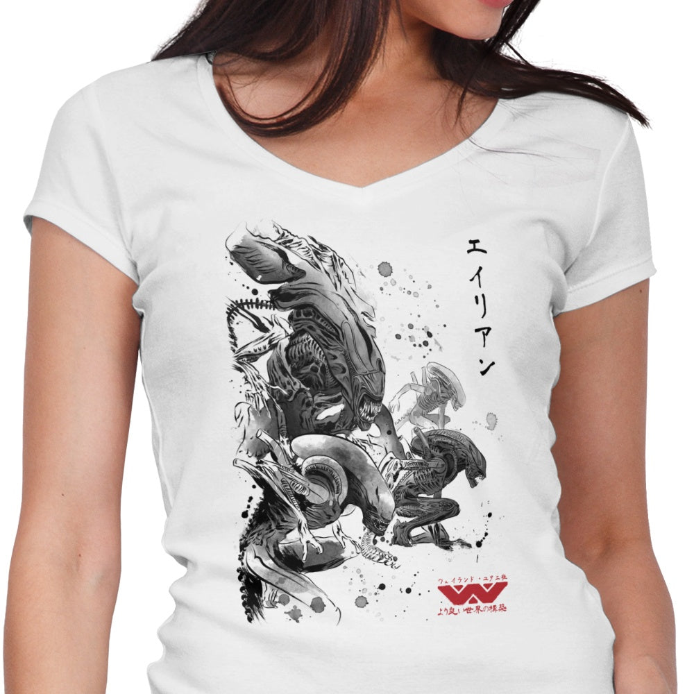 Xeno Invasion Women's V-Neck - Adult & Kids T-Shirts, Sweatshirts & Hoodies apparel design preview 1