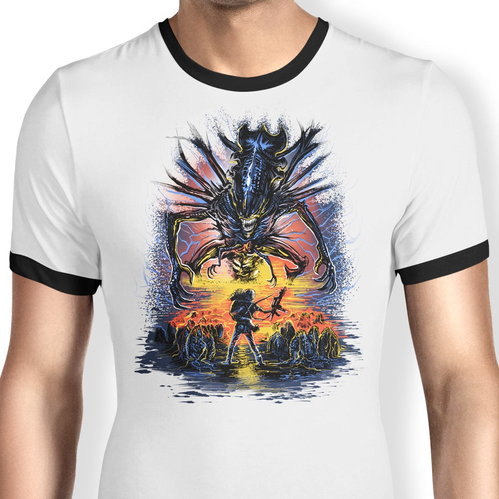 Xeno Shall Not Pass Ringer - Adult & Kids T-Shirts, Sweatshirts & Hoodies apparel design preview 1