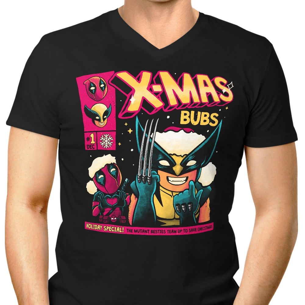Xmas Bubs Men's V-Neck - Adult & Kids T-Shirts, Sweatshirts & Hoodies apparel design preview 1