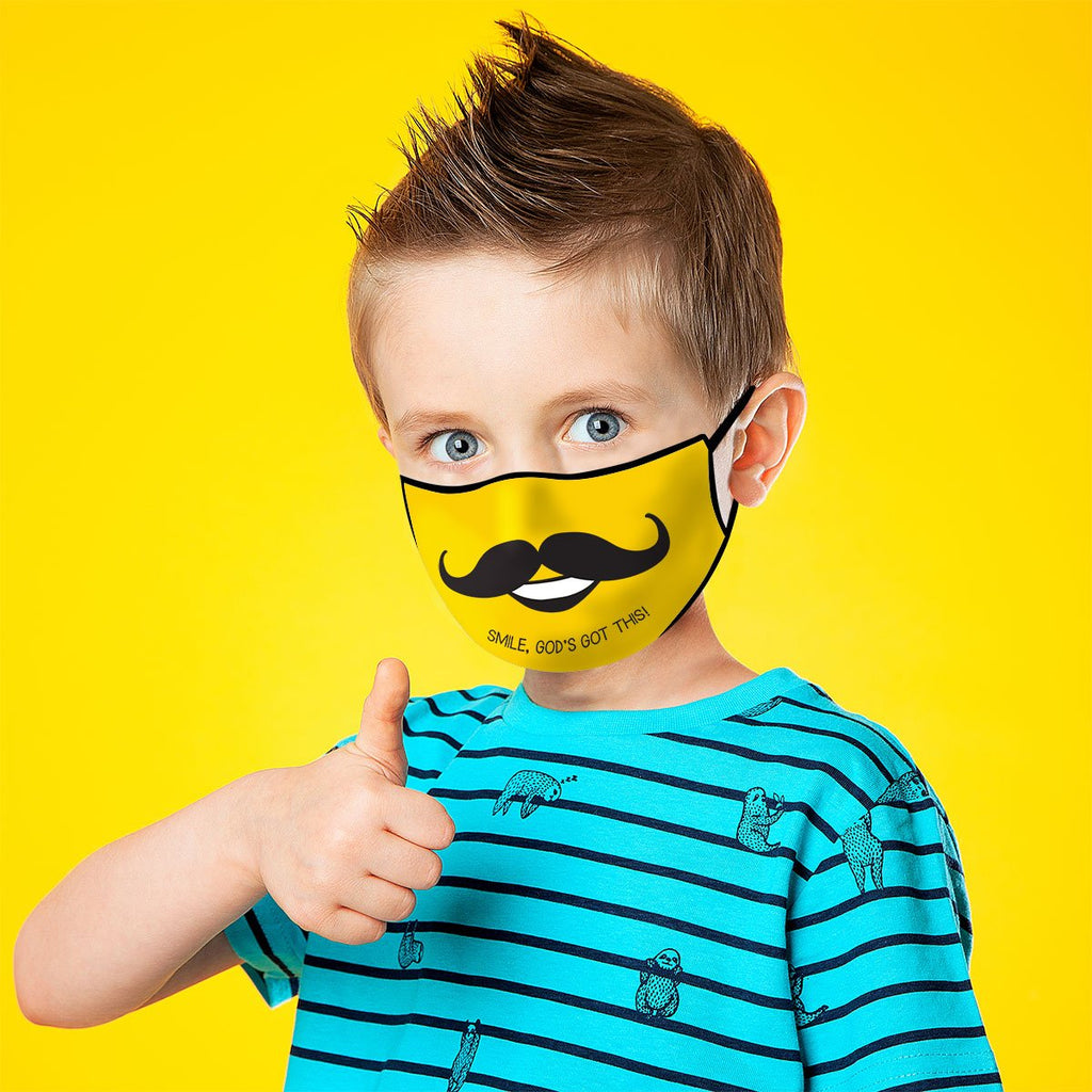 Kerusso Kids Smile God's Got This Mustache Youth - Adult & Kids T-Shirts, Sweatshirts & Hoodies apparel design preview 2