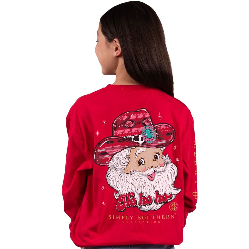 Simply Southern Cowboy Santa Holiday - Adult & Kids T-Shirts, Sweatshirts & Hoodies apparel design preview 2