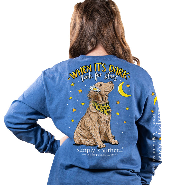 SALE Simply Southern Preppy Dark Stars Dog Moon - Adult & Kids T-Shirts, Sweatshirts & Hoodies apparel design preview 2