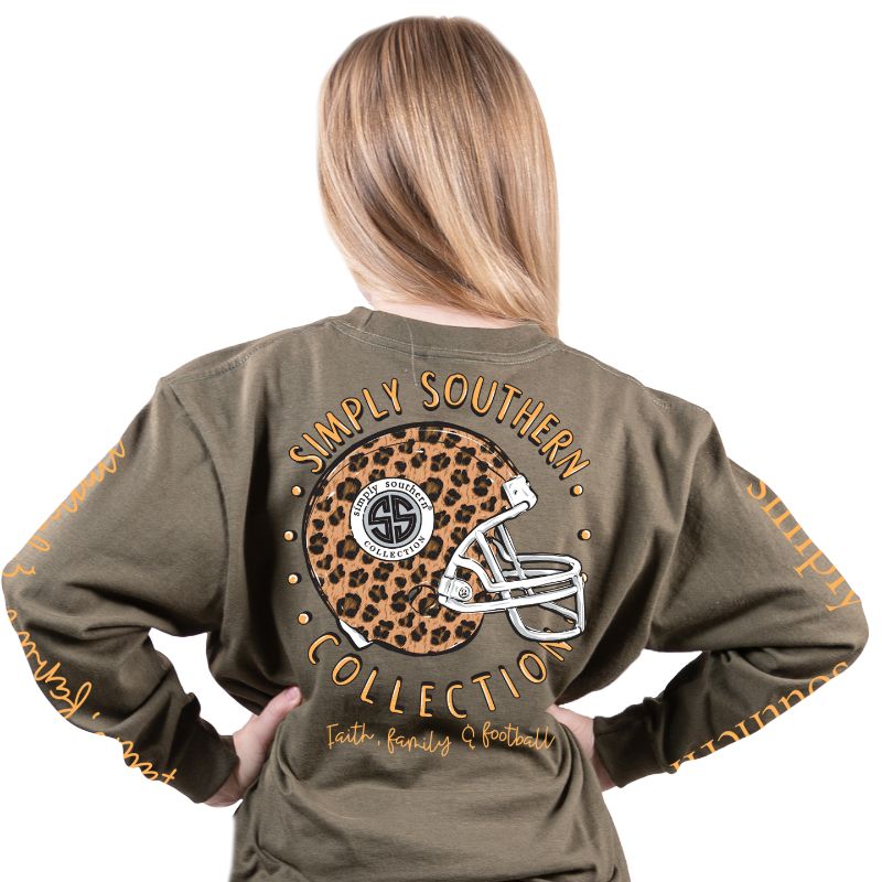 SALE Simply Southern Preppy Leopard Football - Adult & Kids T-Shirts, Sweatshirts & Hoodies apparel design preview 2