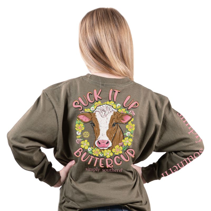 SALE Simply Southern Suck It Up Buttercup Heifer Cow - Adult & Kids T-Shirts, Sweatshirts & Hoodies apparel design preview 2