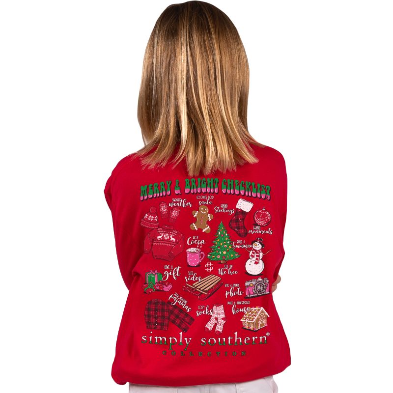 Simply Southern Merry Bright Checklist Holiday - Adult & Kids T-Shirts, Sweatshirts & Hoodies apparel design preview 2
